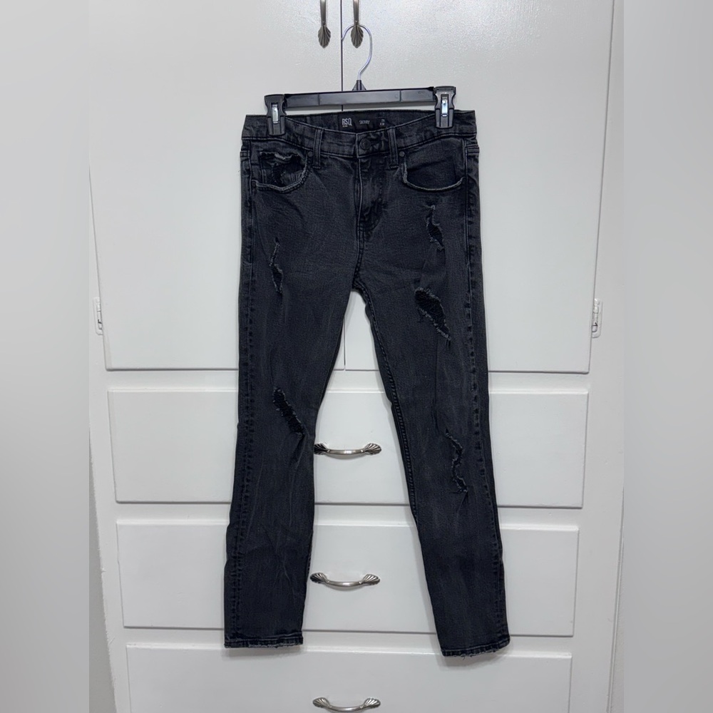 RSQ Charcoal Distressed Skinny Jeans